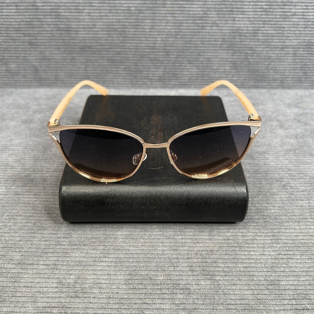 Tahari TH895 Gold Cat Eye Y2k Sunglasses Gradient Brown Lens HHTH0706-R GLDND